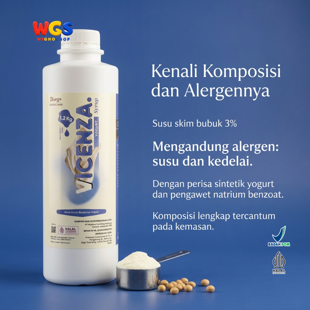 Vicenza Yogurt Syrup 1.2kg - Sirup Yoghurt untuk Smoothie, Ice Blend & Minuman Cafe