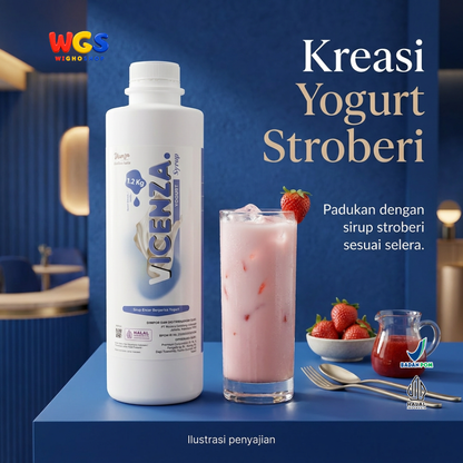 Vicenza Yogurt Syrup 1.2kg - Sirup Yoghurt untuk Smoothie, Ice Blend & Minuman Cafe