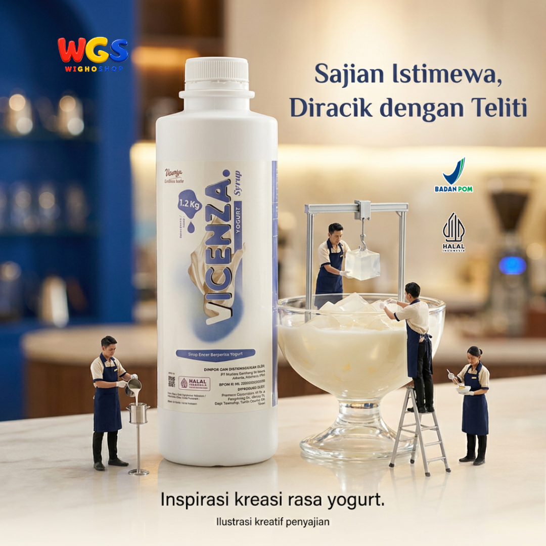 Vicenza Yogurt Syrup 1.2kg - Sirup Yoghurt untuk Smoothie, Ice Blend & Minuman Cafe