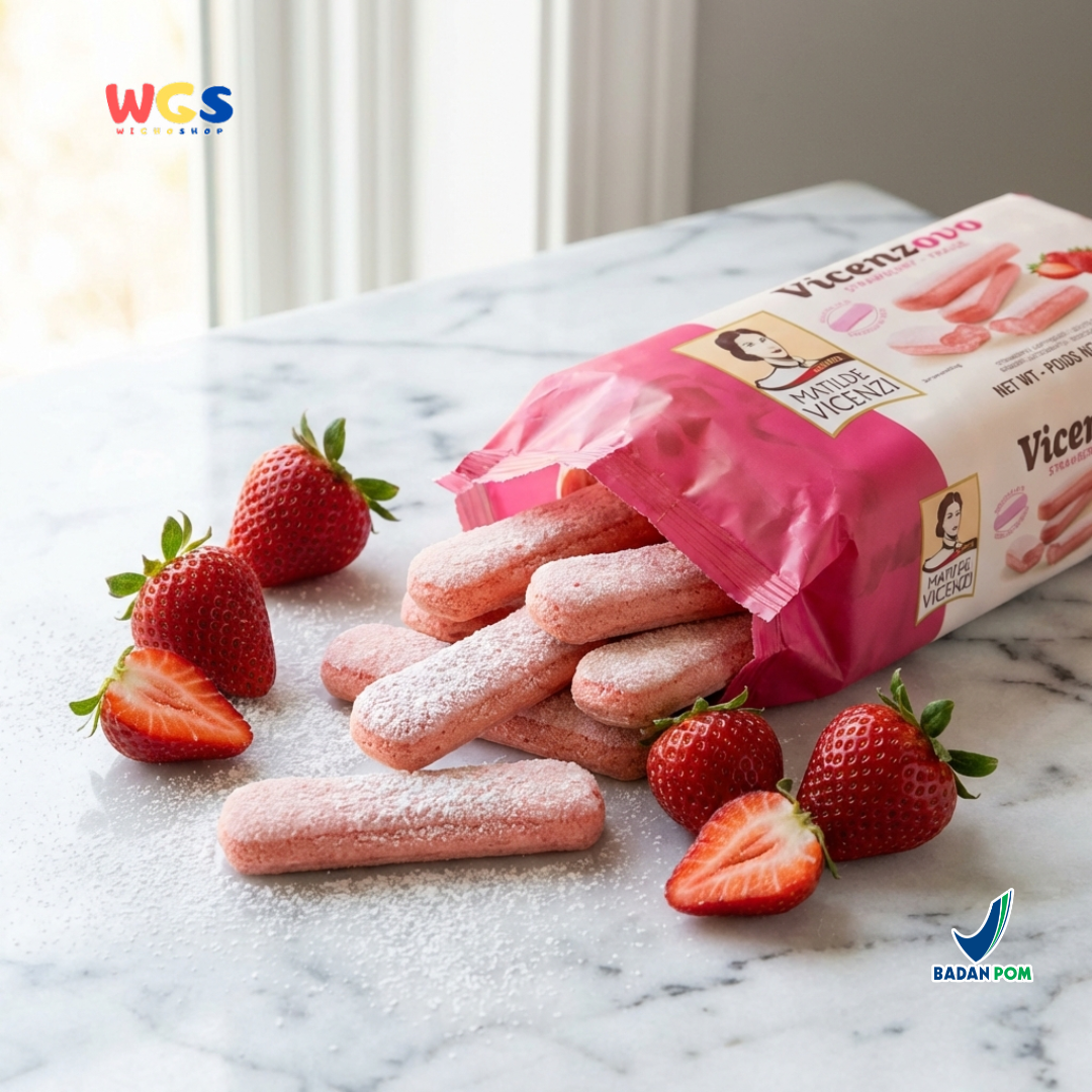Vicenzi Vicenzovo Strawberry Ladyfingers 200g – Biskuit Savoiardi Stroberi untuk Tiramisu