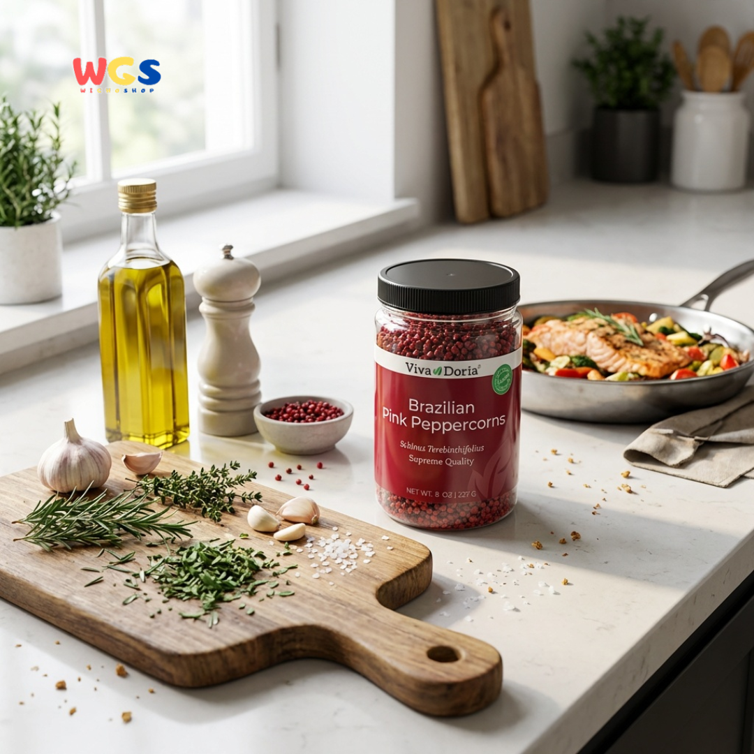 Viva Doria Brazilian Pink Peppercorns 227g - Lada Pink Utuh Premium untuk Steak, Seafood & Salad