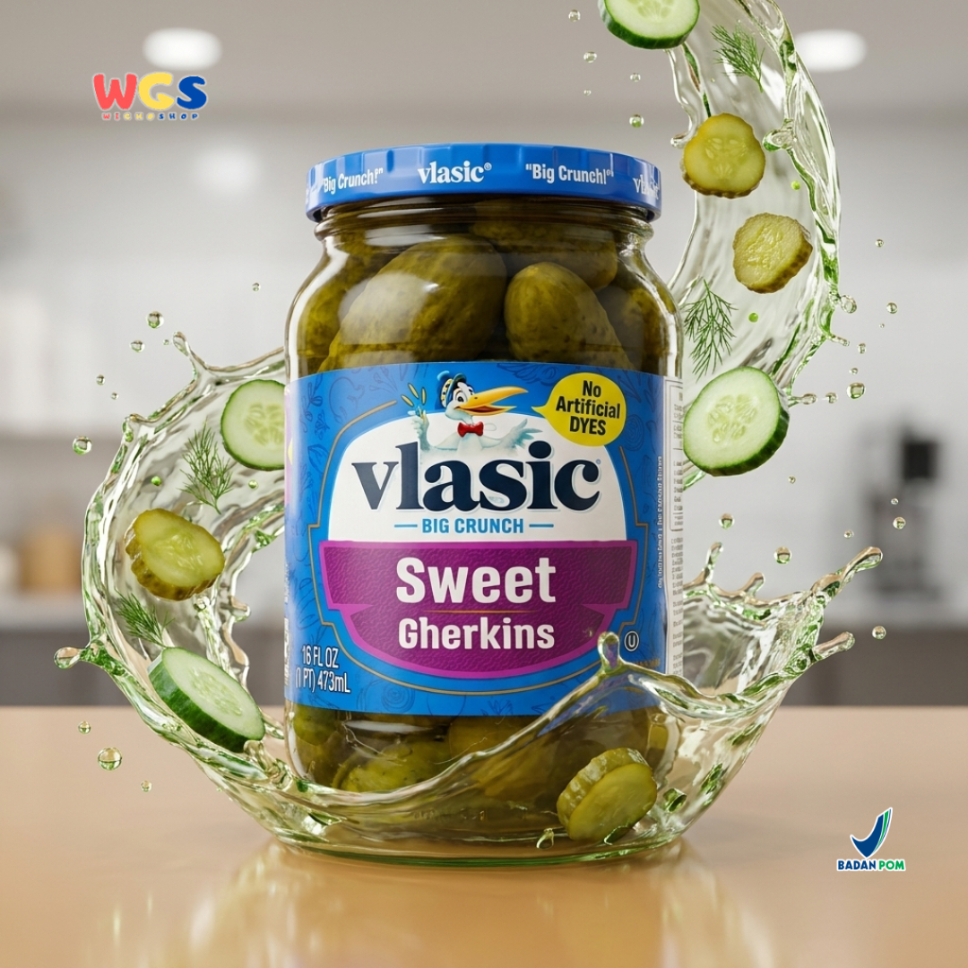 Vlasic Sweet Gherkins 473ml - Acar Mentimun Manis Pickle Big Crunch Burger Sandwich Salad Snack Dapur