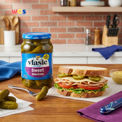 Vlasic Sweet Gherkins 473ml - Acar Mentimun Manis Pickle Big Crunch Burger Sandwich Salad Snack Dapur