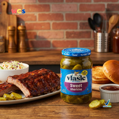 Vlasic Sweet Gherkins 473ml - Acar Mentimun Manis Pickle Big Crunch Burger Sandwich Salad Snack Dapur