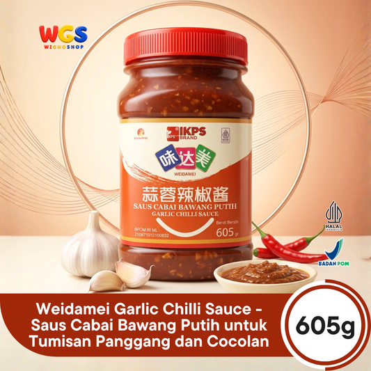 Weidamei Garlic Chilli Sauce 605g - Saus Cabai Bawang Putih untuk Tumisan Panggang dan Cocolan