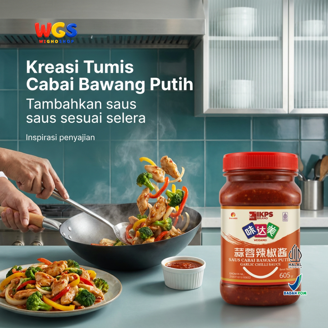 Weidamei Garlic Chilli Sauce 605g - Saus Cabai Bawang Putih untuk Tumisan Panggang dan Cocolan