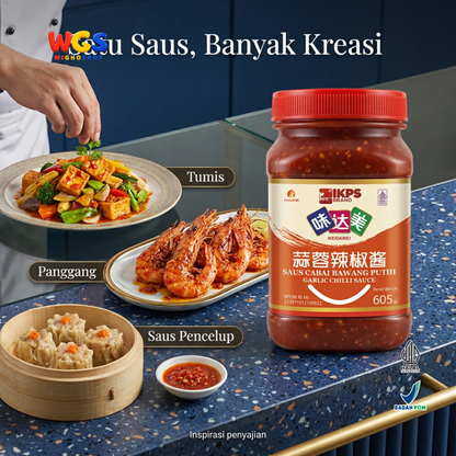 Weidamei Garlic Chilli Sauce 605g - Saus Cabai Bawang Putih untuk Tumisan Panggang dan Cocolan