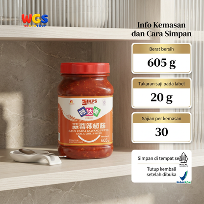 Weidamei Garlic Chilli Sauce 605g - Saus Cabai Bawang Putih untuk Tumisan Panggang dan Cocolan