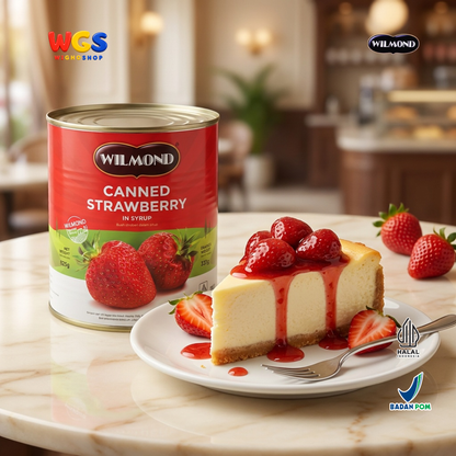 Wilmond Canned Strawberry in Syrup 825g - Stroberi Kaleng Isi Kurang Lebih 40 Buah Topping Dessert Minuman