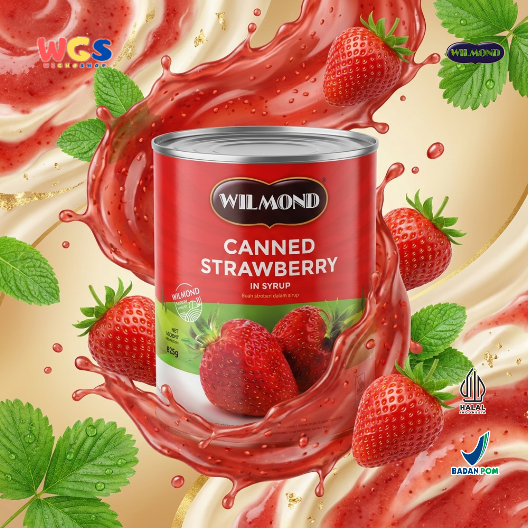 Wilmond Canned Strawberry in Syrup 825g - Stroberi Kaleng untuk Dessert