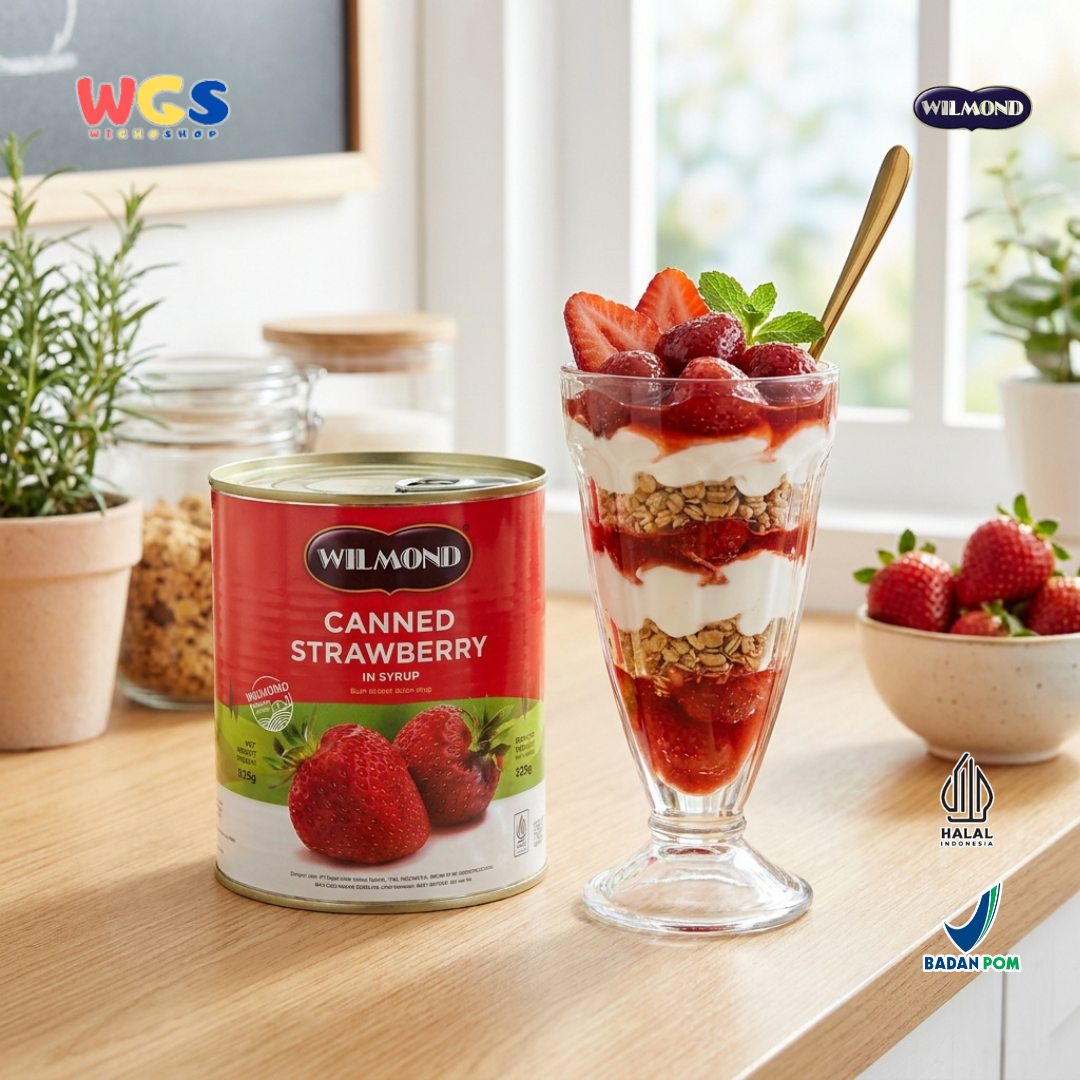 Wilmond Canned Strawberry in Syrup 825g - Stroberi Kaleng untuk Dessert