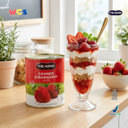Wilmond Canned Strawberry in Syrup 825g - Stroberi Kaleng untuk Dessert