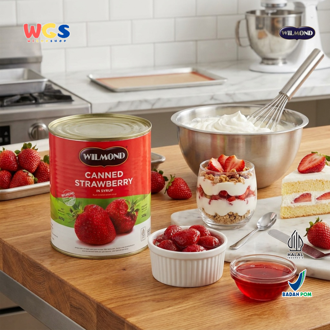 Wilmond Canned Strawberry in Syrup 825g - Stroberi Kaleng untuk Dessert