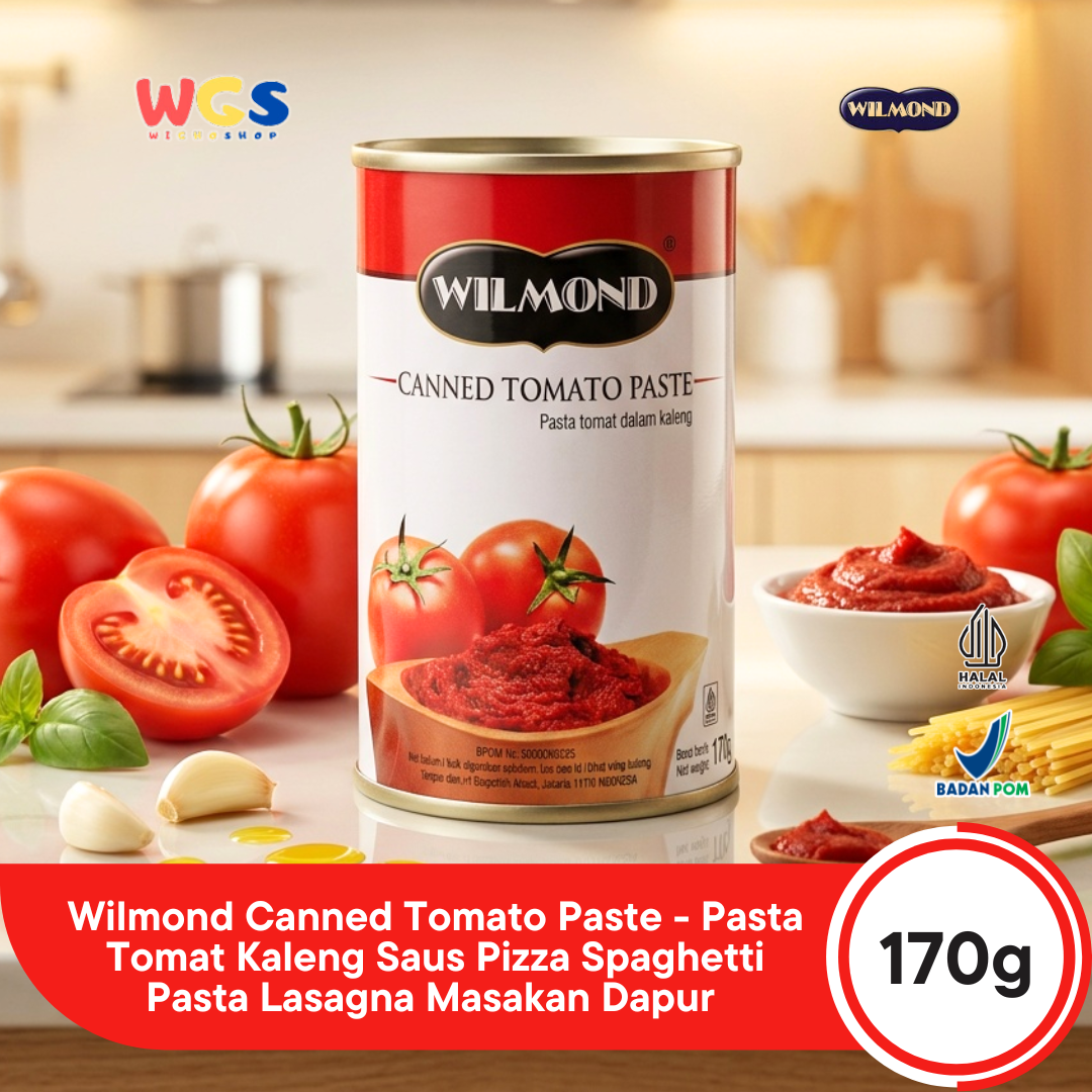 Wilmond Canned Tomato Paste 170g - Pasta Tomat Kaleng Saus Pizza Spaghetti Pasta Lasagna Masakan Dapur