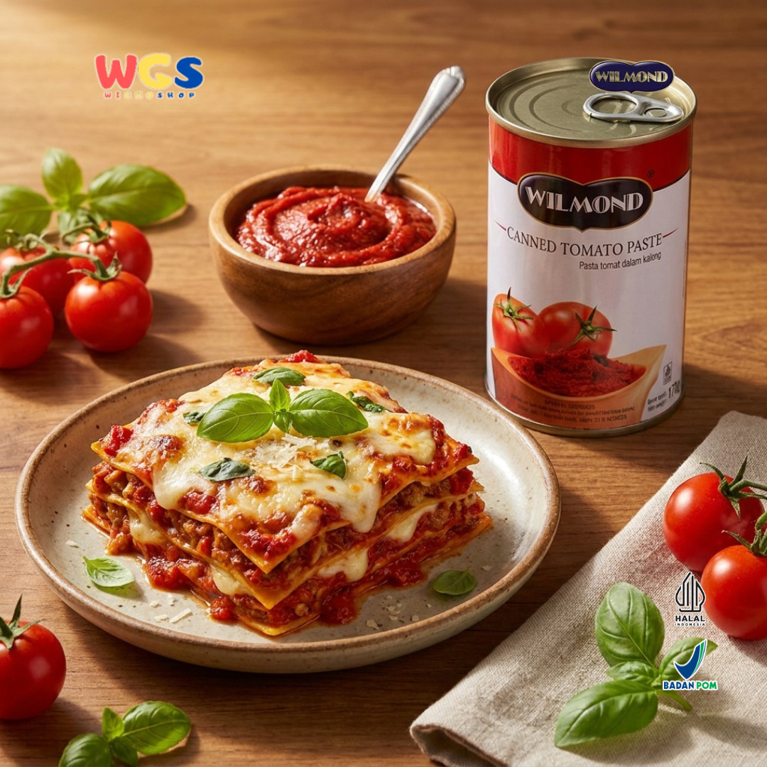 Wilmond Canned Tomato Paste 170g - Pasta Tomat Kaleng Saus Pizza Spaghetti Pasta Lasagna Masakan Dapur