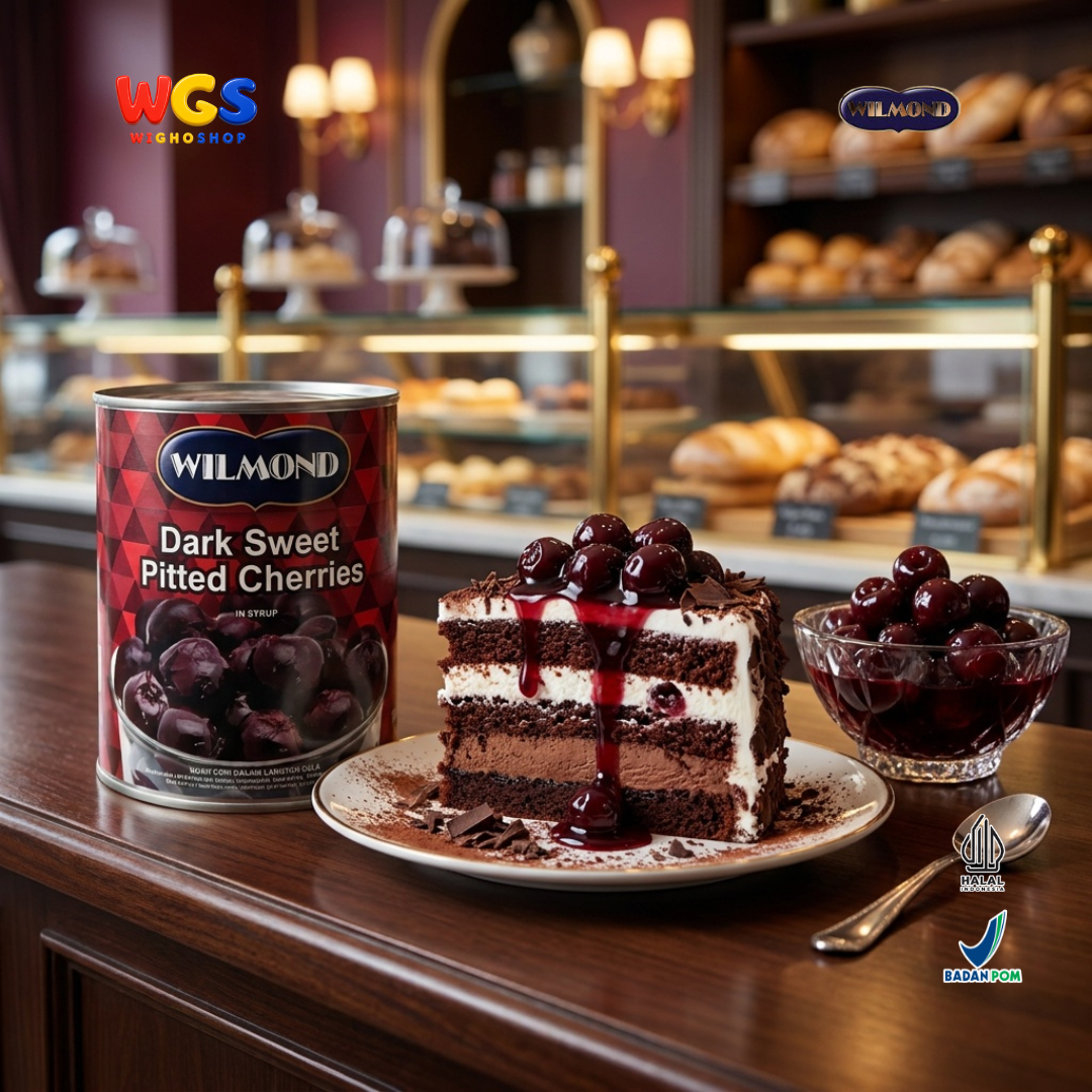 WILMOND Dark Sweet Pitted Cherries in Syrup 825g - Premium Cherries