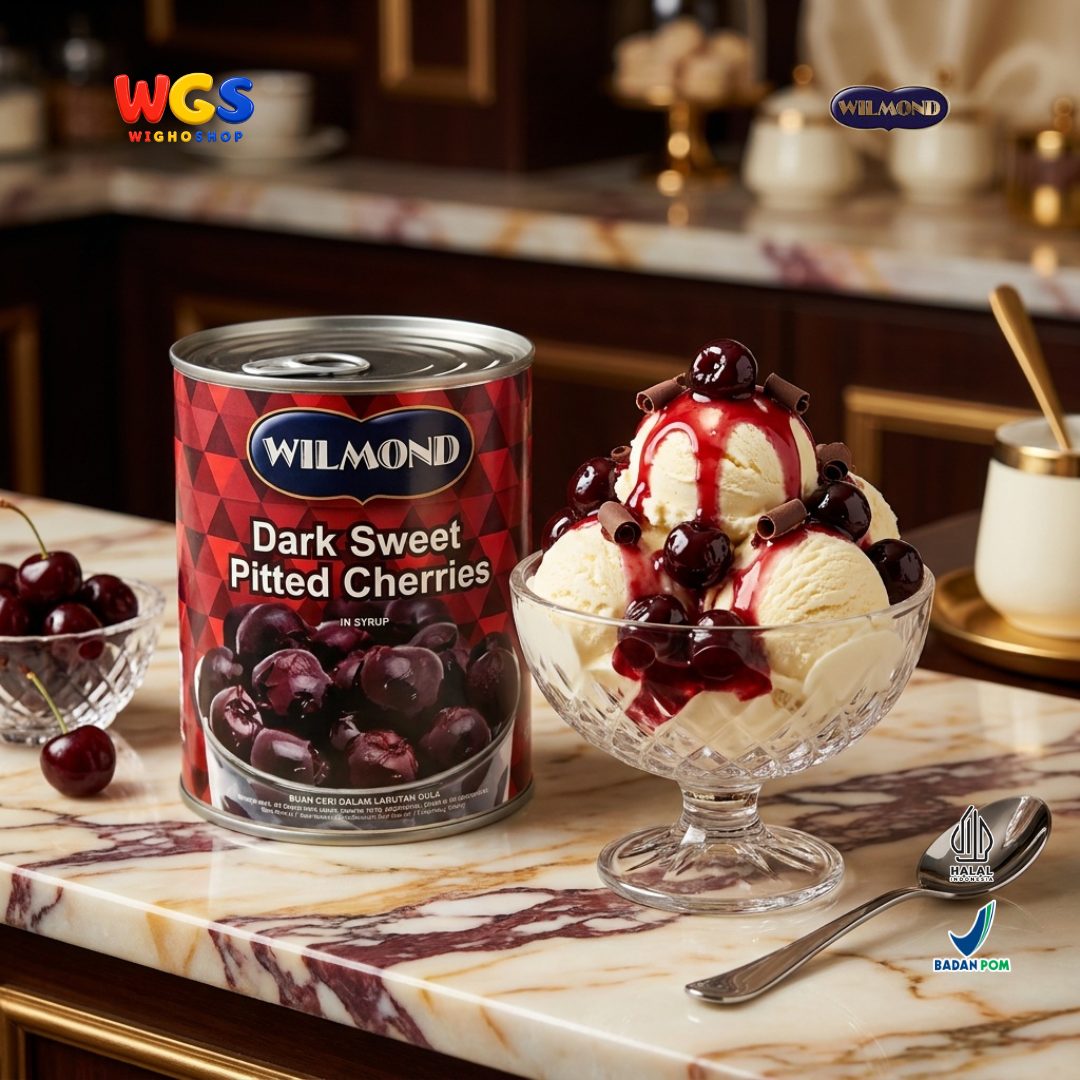 WILMOND Dark Sweet Pitted Cherries in Syrup 825g - Premium Cherries
