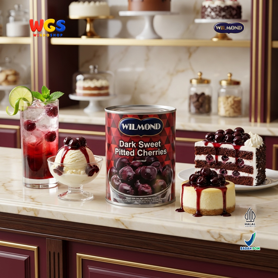 WILMOND Dark Sweet Pitted Cherries in Syrup 825g - Premium Cherries