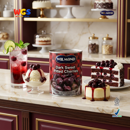WILMOND Dark Sweet Pitted Cherries in Syrup 825g - Premium Cherries