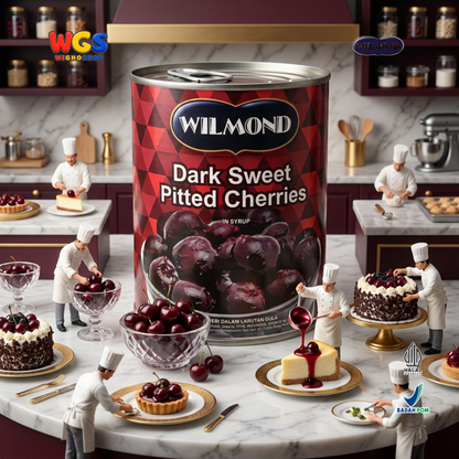 WILMOND Dark Sweet Pitted Cherries in Syrup 825g - Premium Cherries