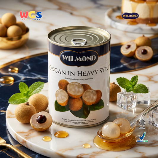 Wilmond Longan in Heavy Syrup 565g - Kelengkeng Kaleng Sirup Kental Topping Es Buah Dessert Puding