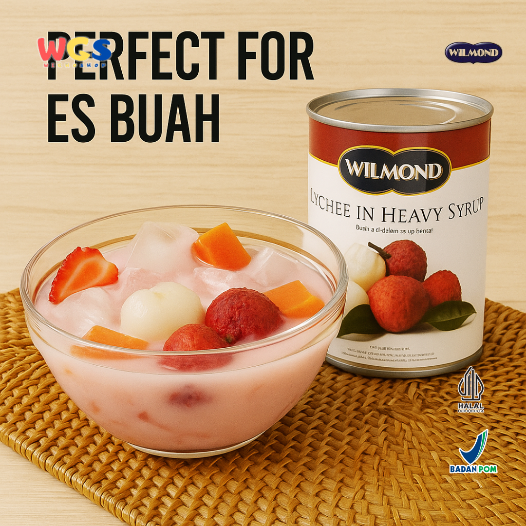 Wilmond Lychee in Heavy Syrup 565g – Buah Leci Kalengan dalam Sirup Kental Segar