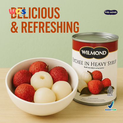 Wilmond Lychee in Heavy Syrup 565g – Buah Leci Kalengan dalam Sirup Kental Segar