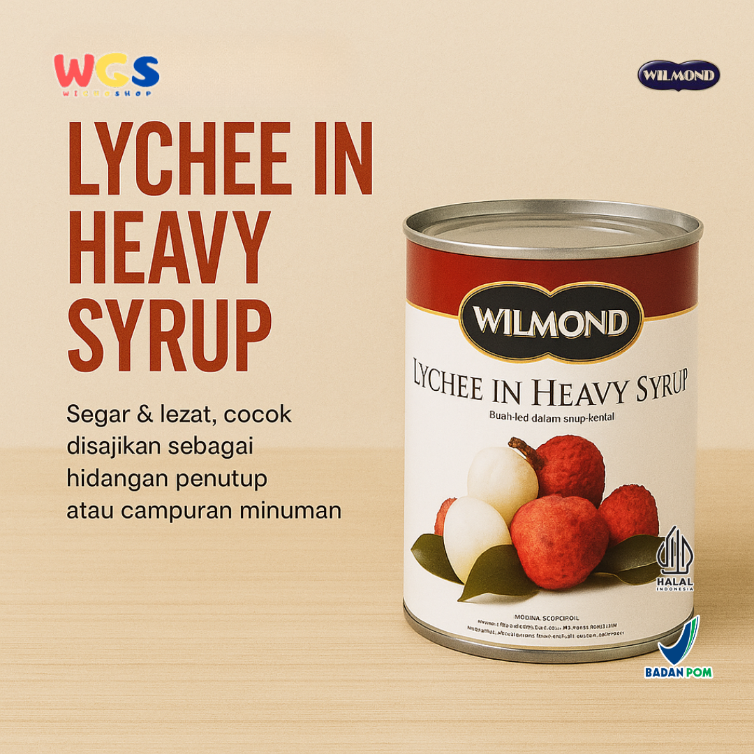 Wilmond Lychee in Heavy Syrup 565g – Buah Leci Kalengan dalam Sirup Kental Segar