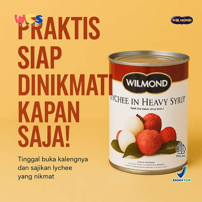 Wilmond Lychee in Heavy Syrup 565g – Buah Leci Kalengan dalam Sirup Kental Segar