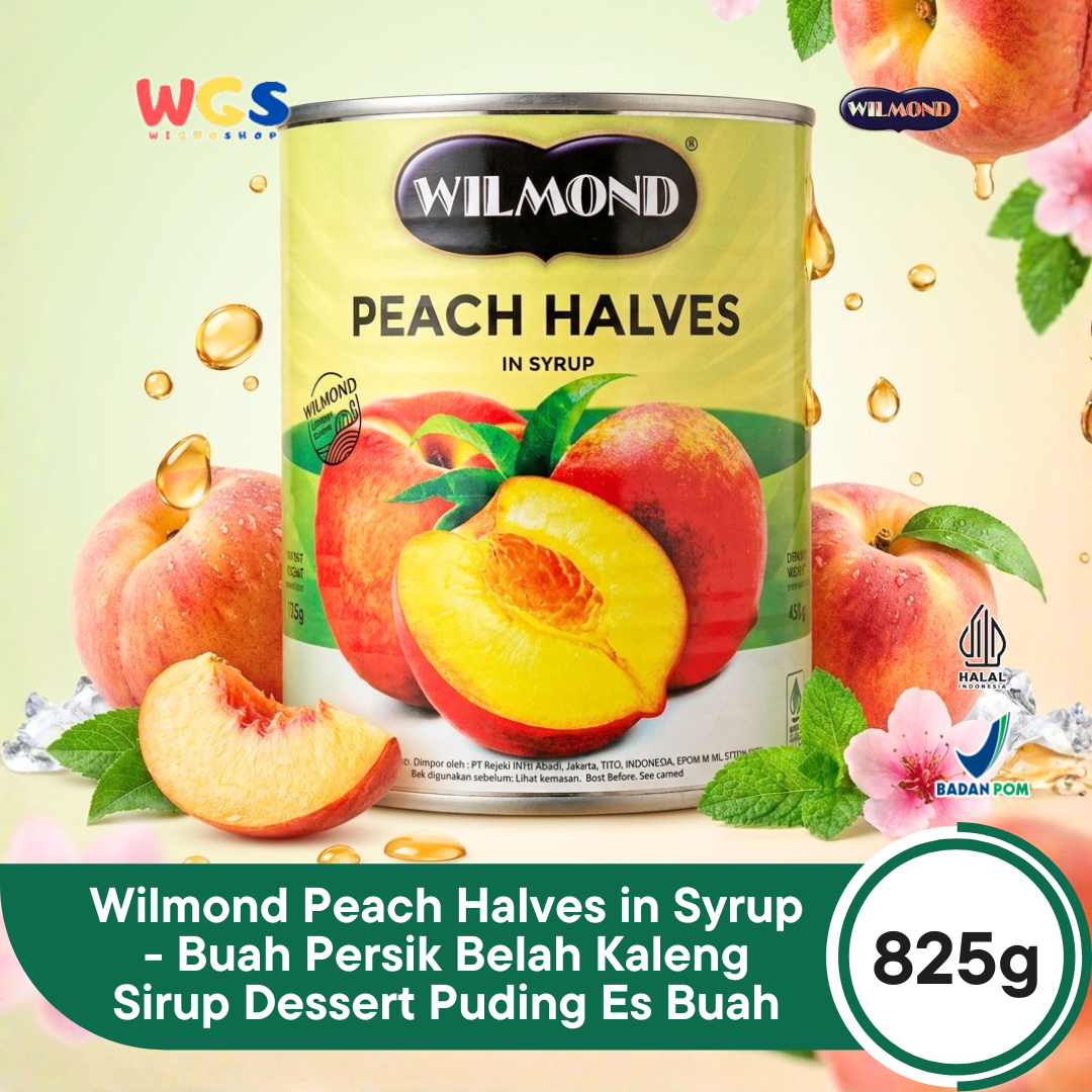Wilmond Peach Halves in Syrup 825g - Premium Imported Canned Peaches - Drink &amp; Dessert Topping - WIGHOSHOP