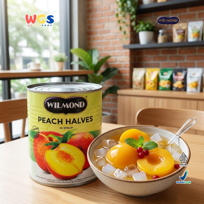 Wilmond Peach Halves in Syrup 825g - Premium Imported Canned Peaches - Drink &amp; Dessert Topping - WIGHOSHOP