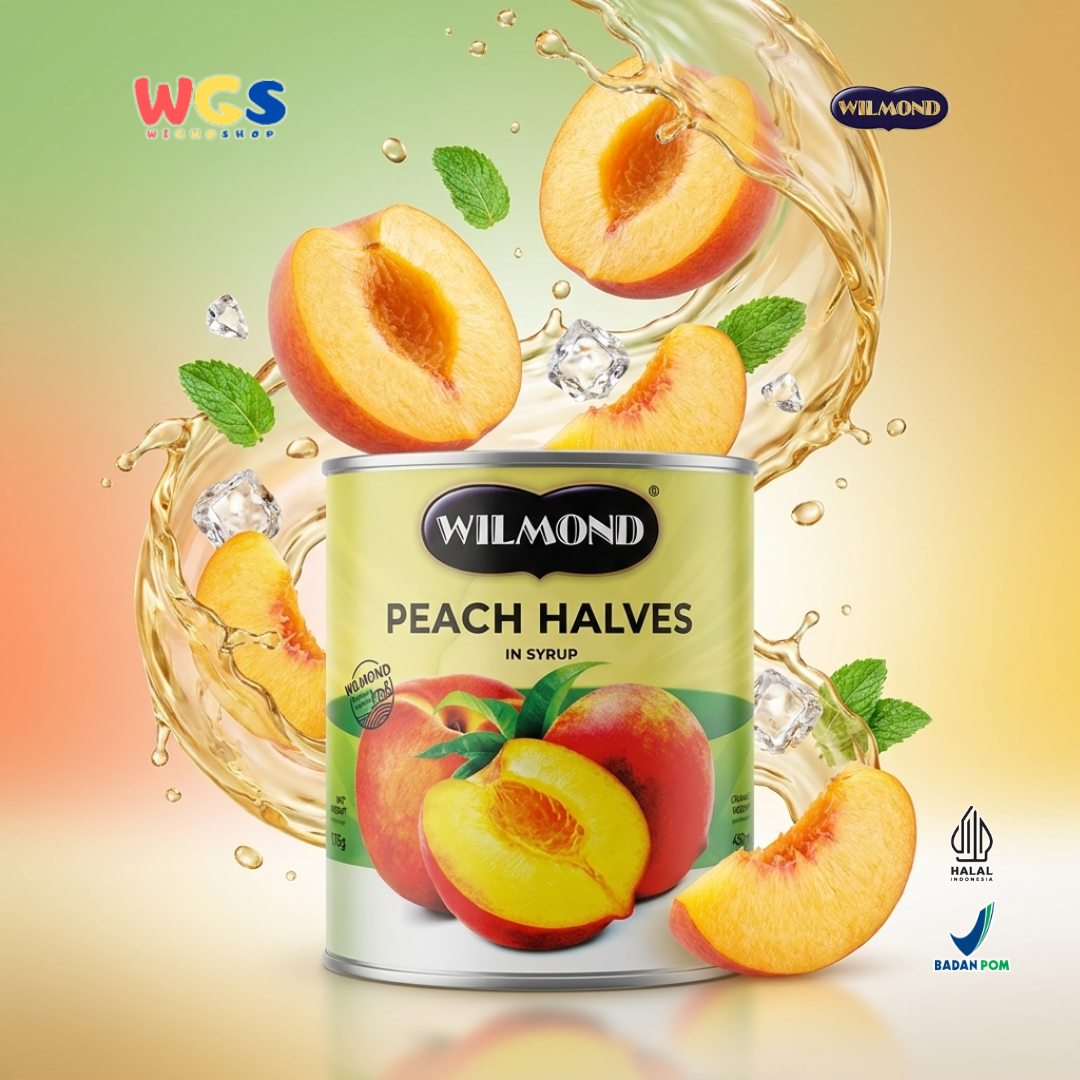Wilmond Peach Halves in Syrup 825g - Premium Imported Canned Peaches - Drink &amp; Dessert Topping - WIGHOSHOP
