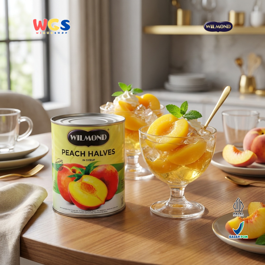 Wilmond Peach Halves in Syrup 825g - Premium Imported Canned Peaches - Drink &amp; Dessert Topping - WIGHOSHOP