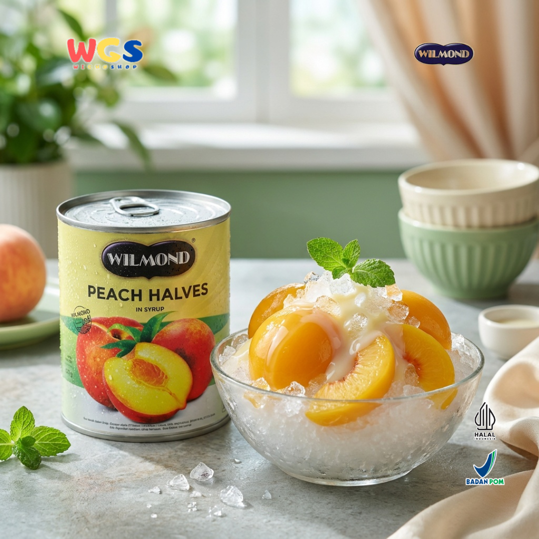 Wilmond Peach Halves in Syrup 825g - Premium Imported Canned Peaches - Drink &amp; Dessert Topping - WIGHOSHOP