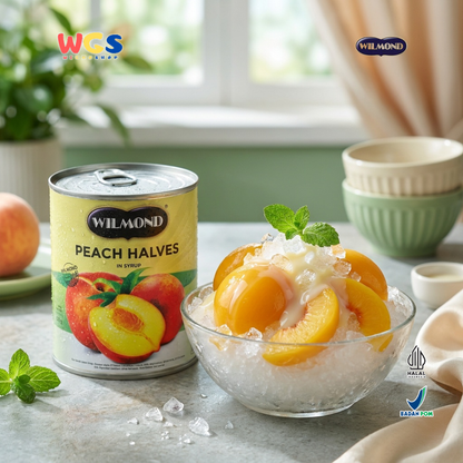 Wilmond Peach Halves in Syrup 825g - Premium Imported Canned Peaches - Drink &amp; Dessert Topping - WIGHOSHOP