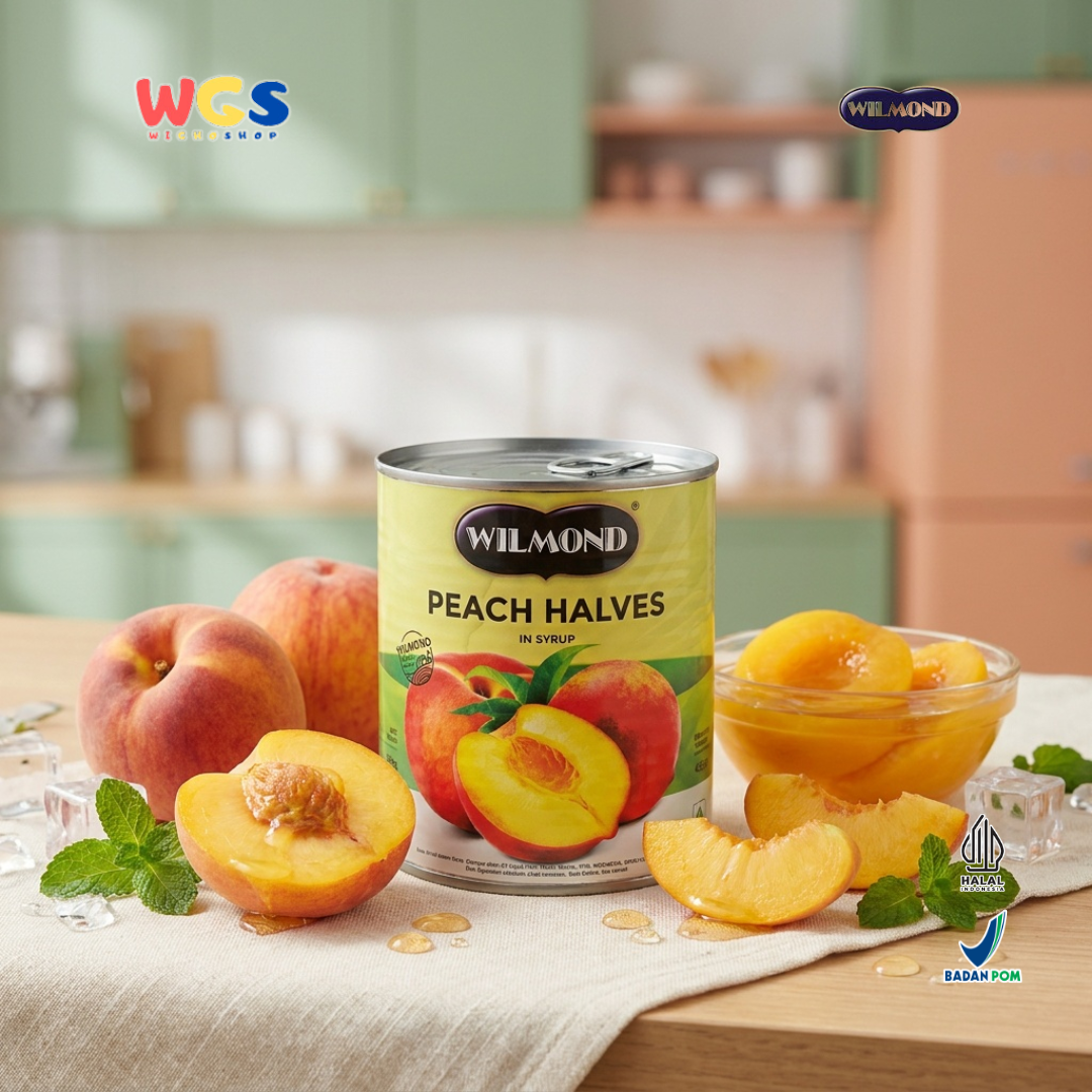Wilmond Peach Halves in Syrup 825g - Premium Imported Canned Peaches - Drink &amp; Dessert Topping - WIGHOSHOP