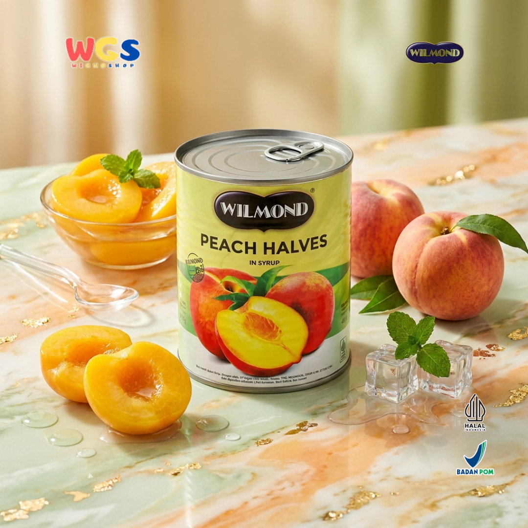 Wilmond Peach Halves in Syrup 825g - Premium Imported Canned Peaches - Drink &amp; Dessert Topping - WIGHOSHOP