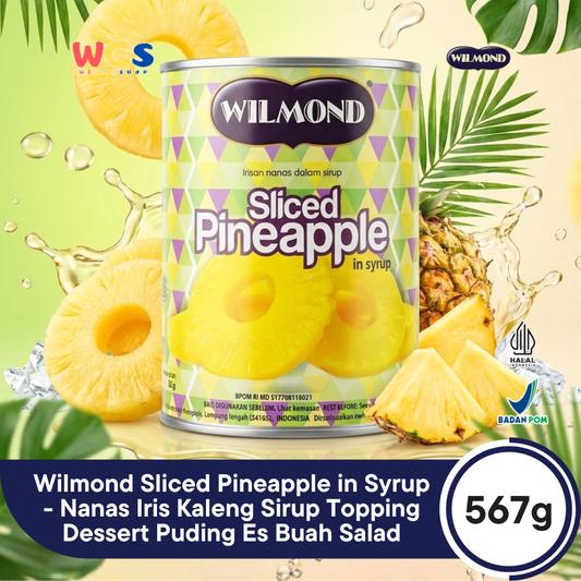 Wilmond Sliced Pineapple in Syrup 567g - Nanas Iris Kaleng Sirup Topping Dessert Puding Es Buah Salad