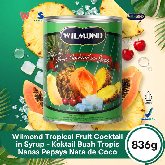 Wilmond Tropical Fruit Cocktail in Syrup 836g - Koktail Buah Tropis Nanas Pepaya Nata de Coco