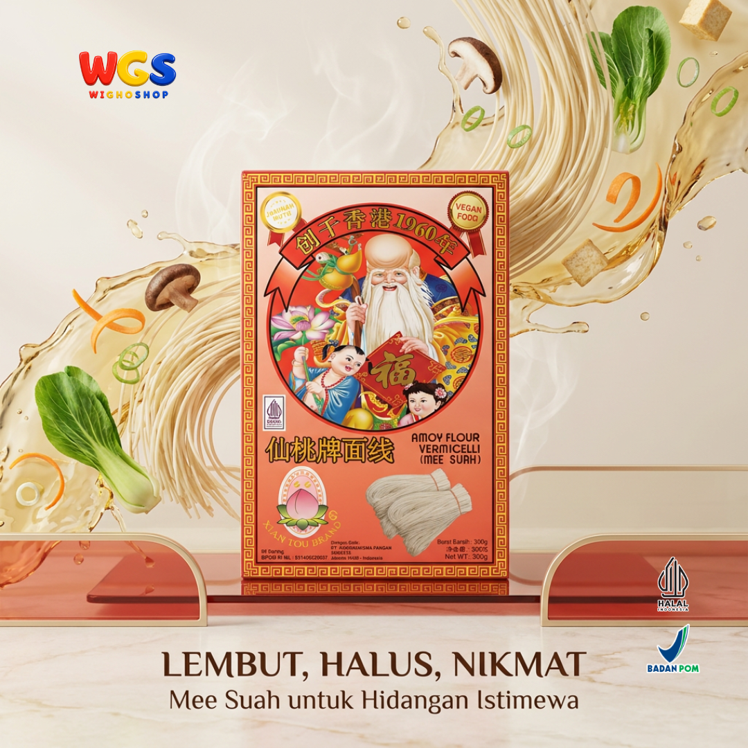 Xian Tou Amoy Flour Vermicelli Mee Suah 300g - Misoa Misua Mie Sua Gandum Tipis Vegan untuk Kuah dan Goreng