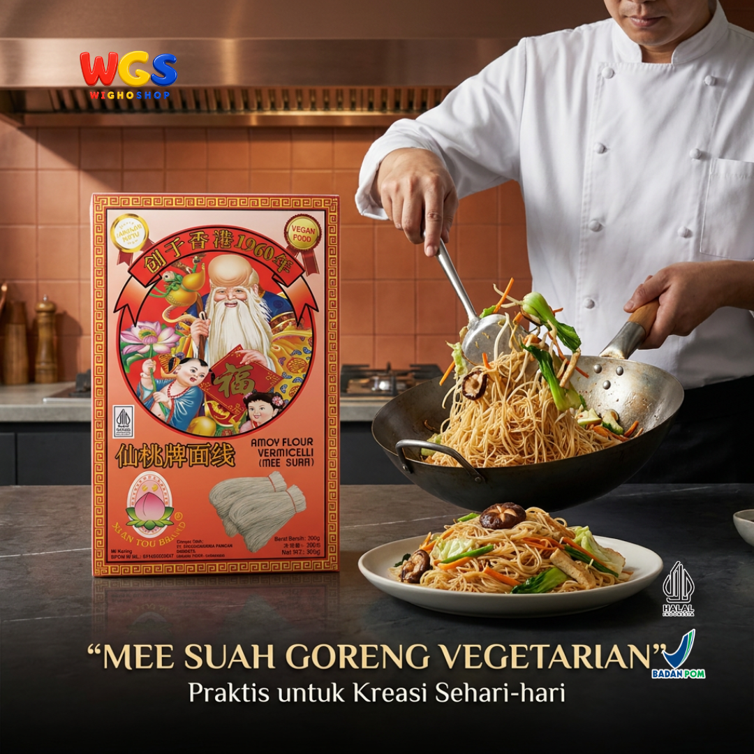 Xian Tou Amoy Flour Vermicelli Mee Suah 300g - Misoa Misua Mie Sua Gandum Tipis Vegan untuk Kuah dan Goreng