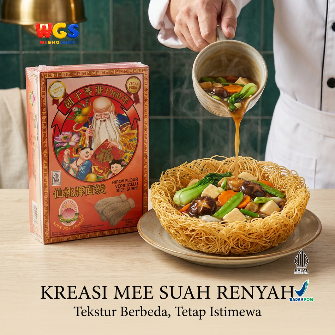 Xian Tou Amoy Flour Vermicelli Mee Suah 300g - Misoa Misua Mie Sua Gandum Tipis Vegan untuk Kuah dan Goreng