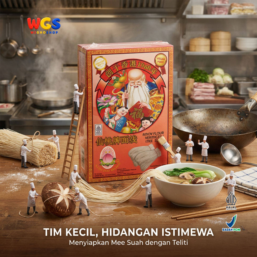 Xian Tou Amoy Flour Vermicelli Mee Suah 300g - Misoa Misua Mie Sua Gandum Tipis Vegan untuk Kuah dan Goreng
