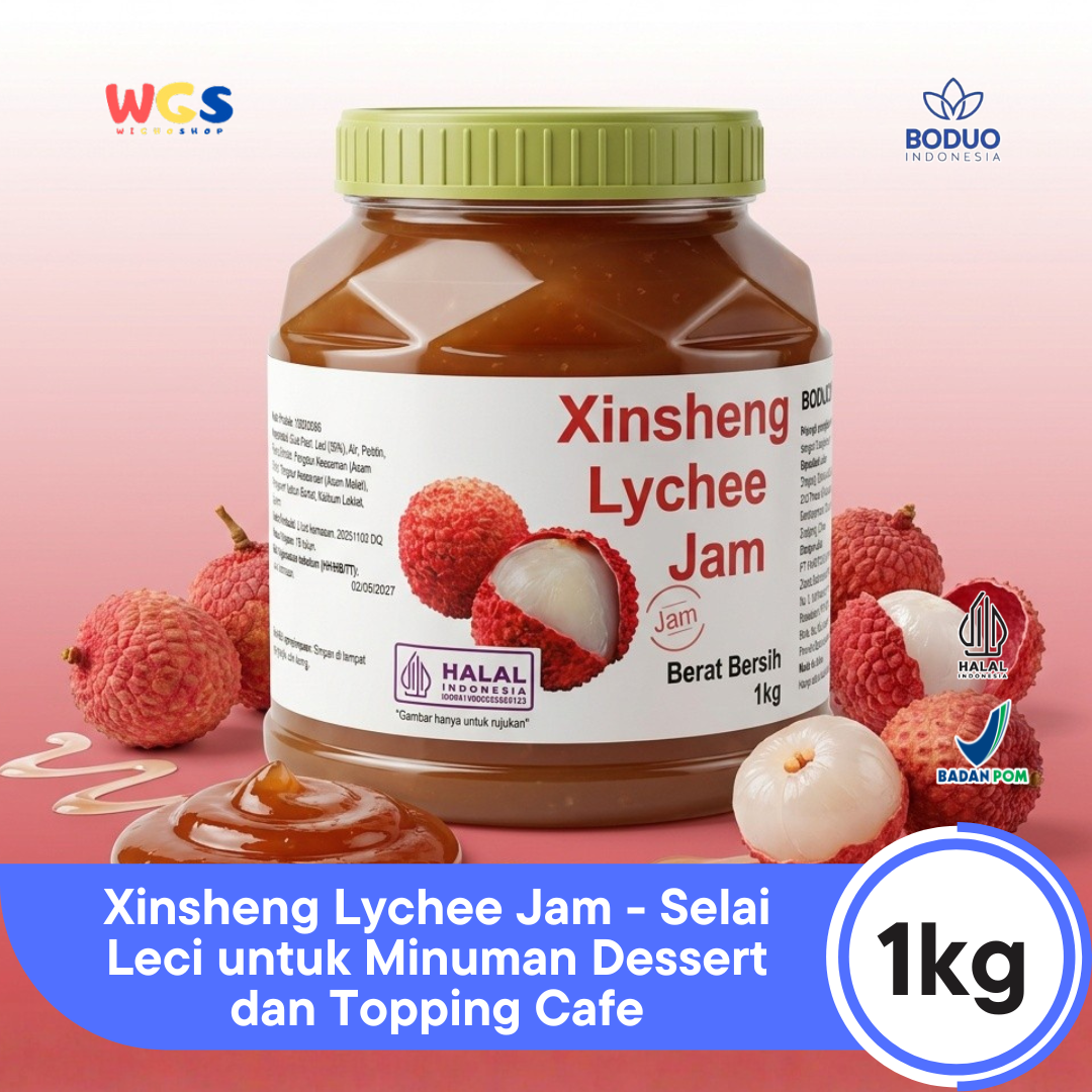 BODUO Xinsheng Lychee Jam 1kg – Premium Lychee Jam for Contemporary Drink Mixes &amp; Dessert Toppings