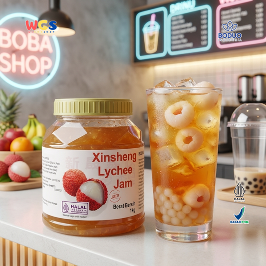 BODUO Xinsheng Lychee Jam 1kg – Premium Lychee Jam for Contemporary Drink Mixes &amp; Dessert Toppings