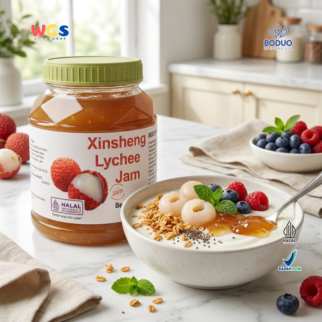 BODUO Xinsheng Lychee Jam 1kg – Premium Lychee Jam for Contemporary Drink Mixes &amp; Dessert Toppings
