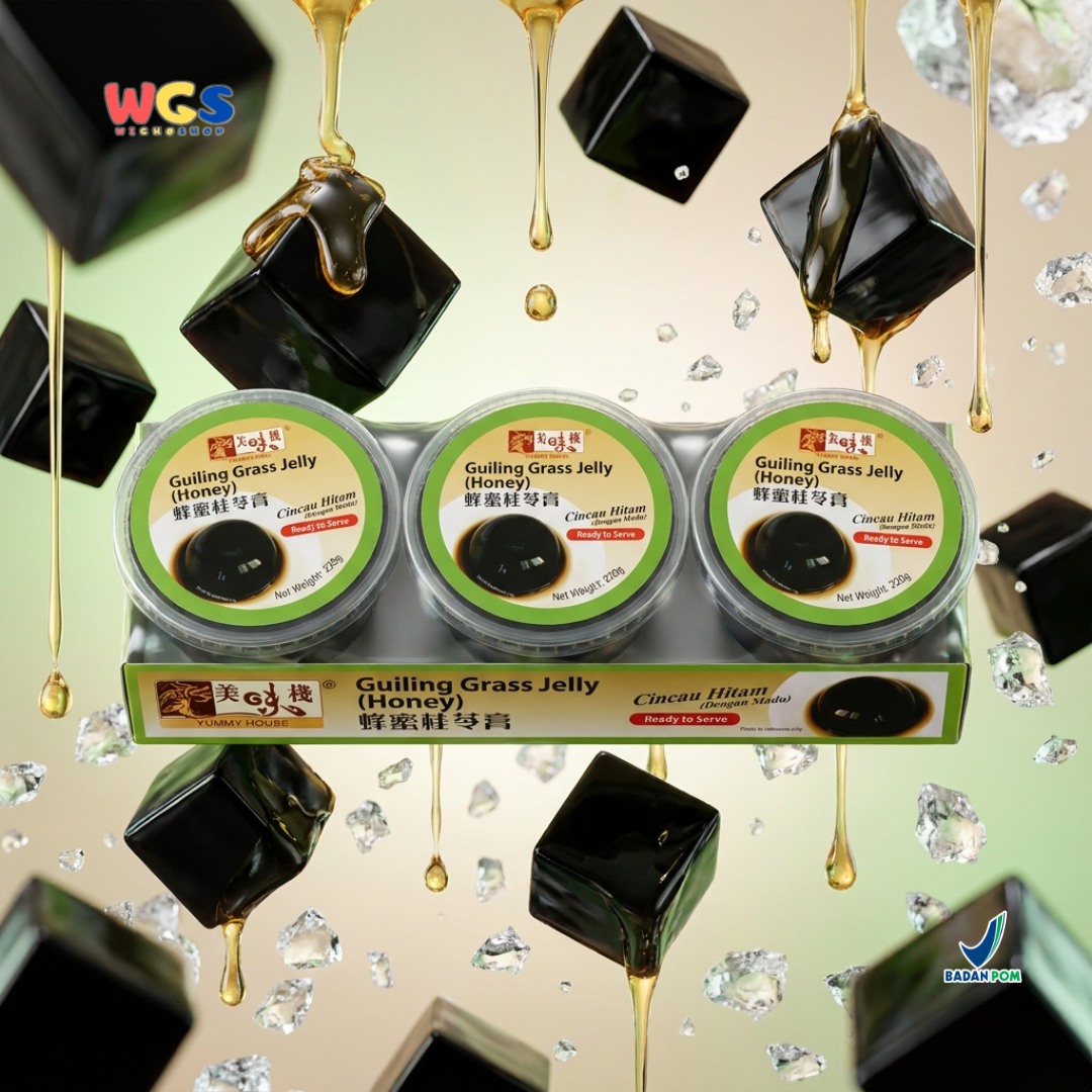 Yummy House Guiling Grass Jelly Honey 3 x 220g - Cincau Hitam Madu Siap Saji untuk Dessert & Minuman