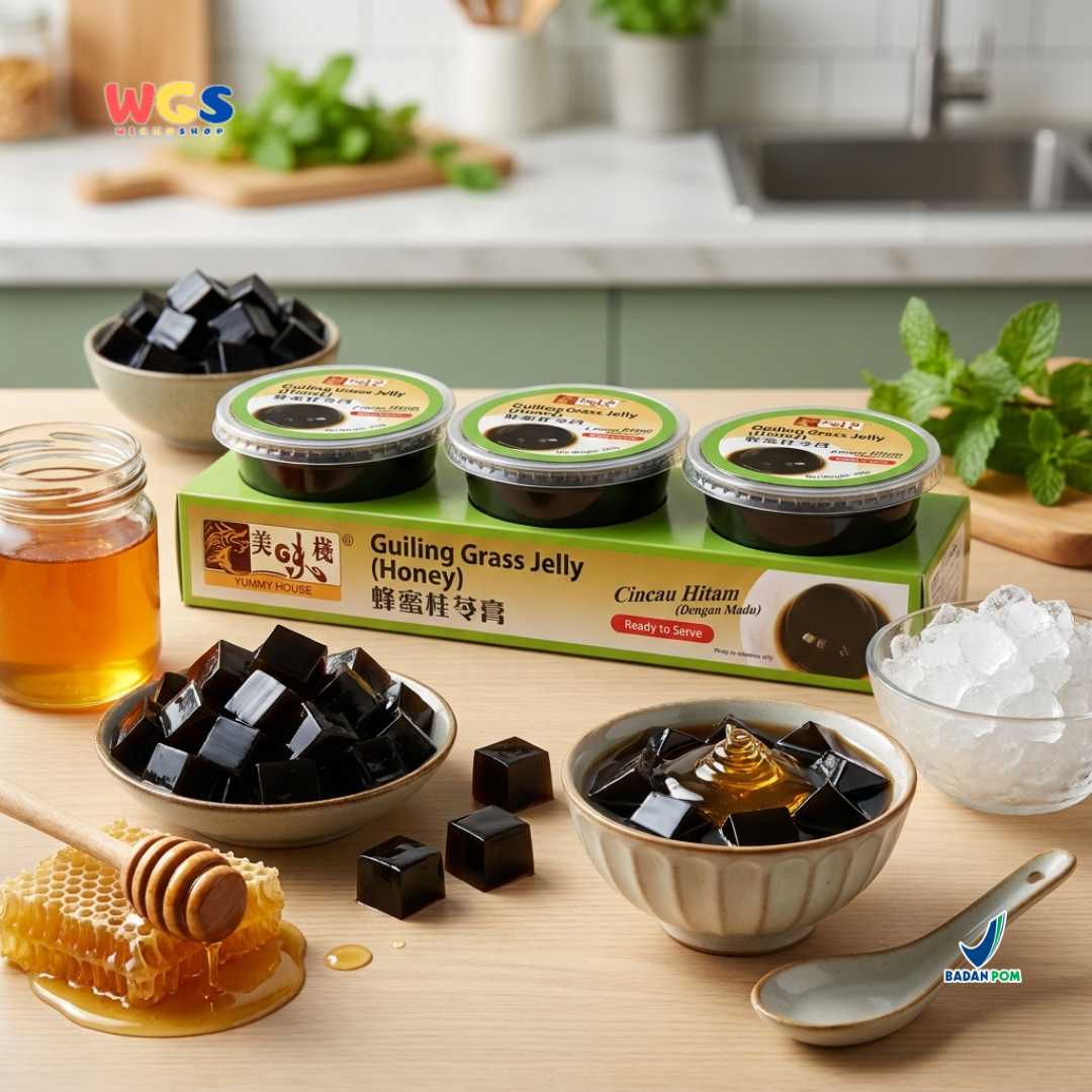 Yummy House Guiling Grass Jelly Honey 3 x 220g - Cincau Hitam Madu Siap Saji untuk Dessert & Minuman