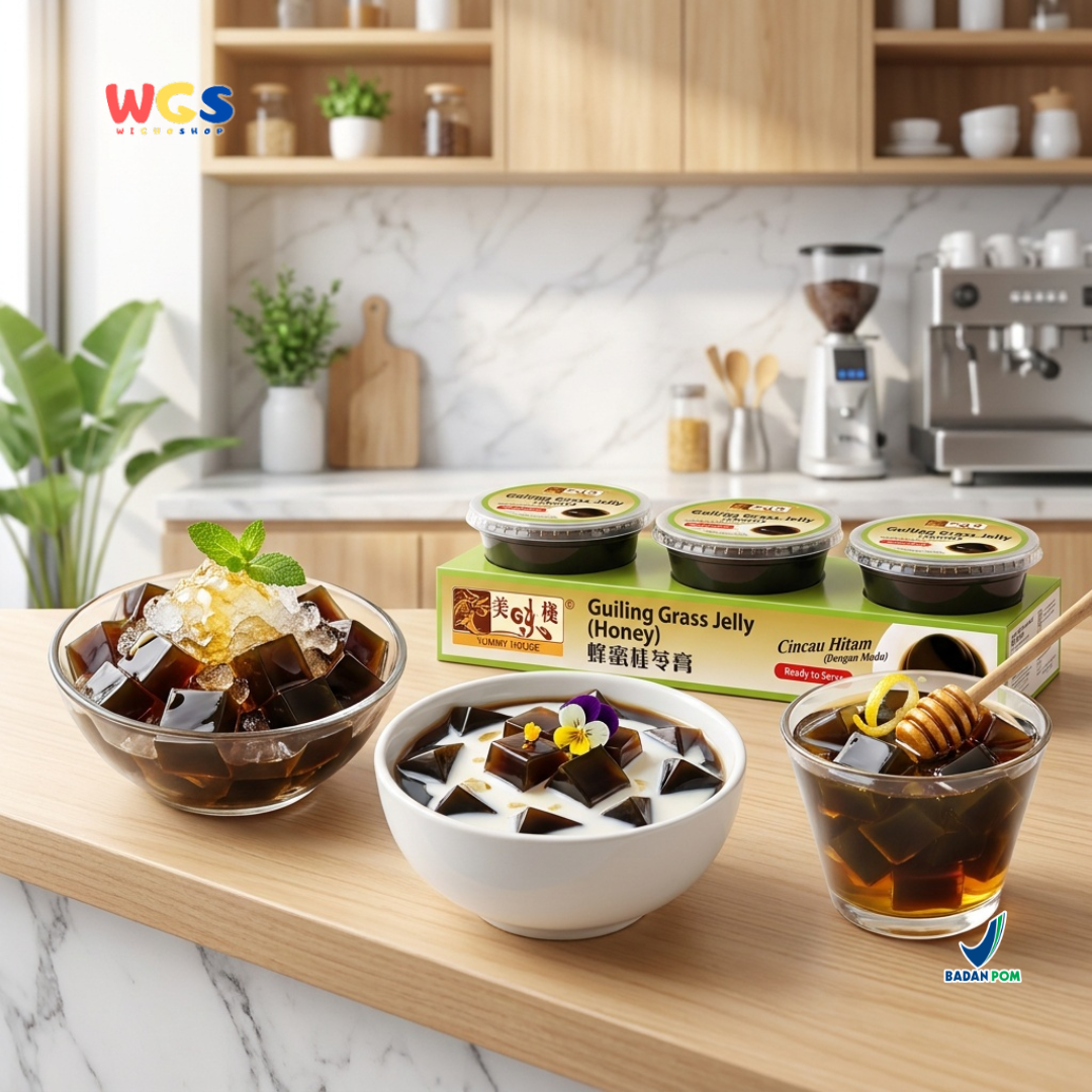 Yummy House Guiling Grass Jelly Honey 3 x 220g - Cincau Hitam Madu Siap Saji untuk Dessert & Minuman