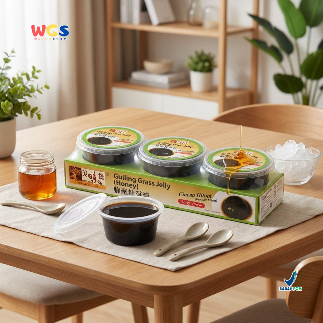 Yummy House Guiling Grass Jelly Honey 3 x 220g - Cincau Hitam Madu Siap Saji untuk Dessert & Minuman